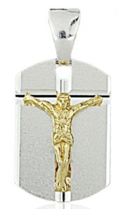 Srebrny medalik - Jezus na krzyżu (próba 925, pozłacany)
