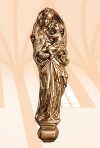 Płaskorzeźba Matki Bożej z Dzieciątkiem (włoskie złoto-jasne)