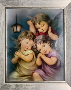 Pamiątka Chrztu Świętego Obraz w ramie Anioł Stróż, 30 x 25 