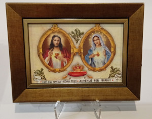 Obraz w ramie Serce Jezusa i Cerce Maryi, 15 x 20 cm