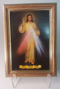 Obraz w jasnej ramie Jezu Ufam Tobie, 10 x 15 cm