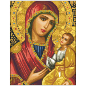Wyklejanka - Diamentowa Mozaika -  Matka Boża z Dzieciątkiem