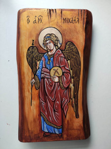 Ikona ręcznie pisana Archanioł Michał 33 x 19,5 cm
