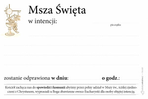 Intencja Mszy Świętej - (format A6) - 25 szt.