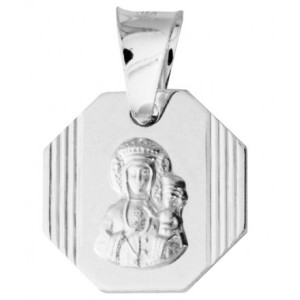 Srebrny medalik - Matka Boska Częstochowska