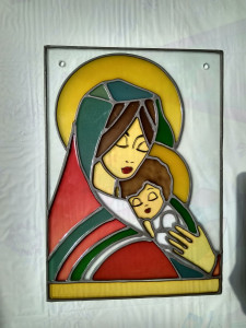 Witraż Matka Boska z Dzieciątkiem Jezus - A4
