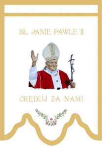 Chorągiew haftowana, św. Jan Paweł II - projekt